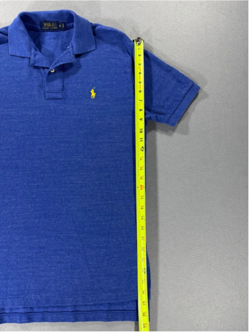 Ralph Lauren Blue Polo Shirt with Yellow Emblem Size Small